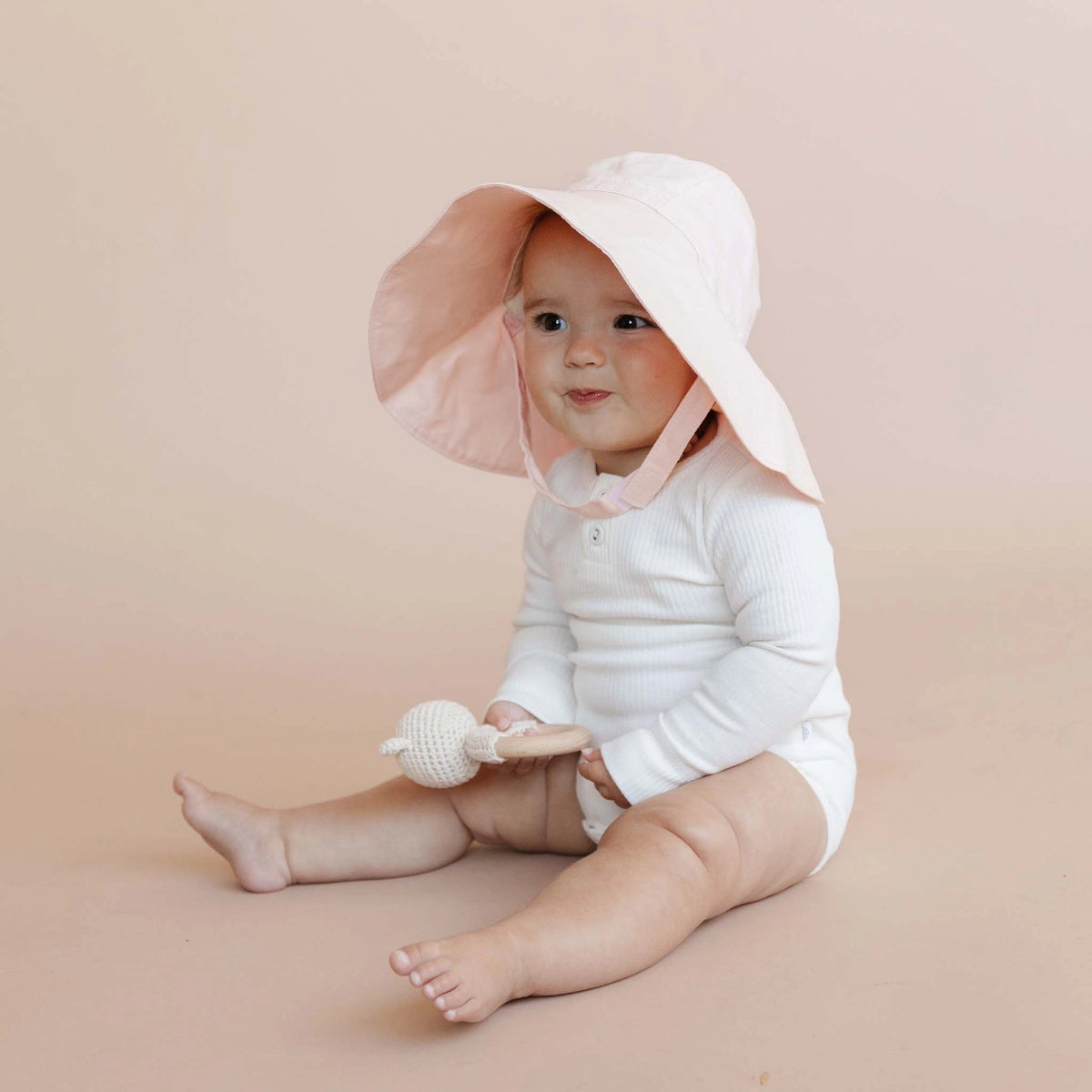 Wide-Brim Sun Hat, Baby Pink