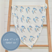 Bluebird of Happiness Baby Swaddle Blanket