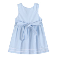 Classic Light Blue Seersucker Button Dress