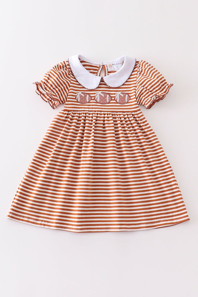 
                  
                    Brown stripe football applique dress
                  
                