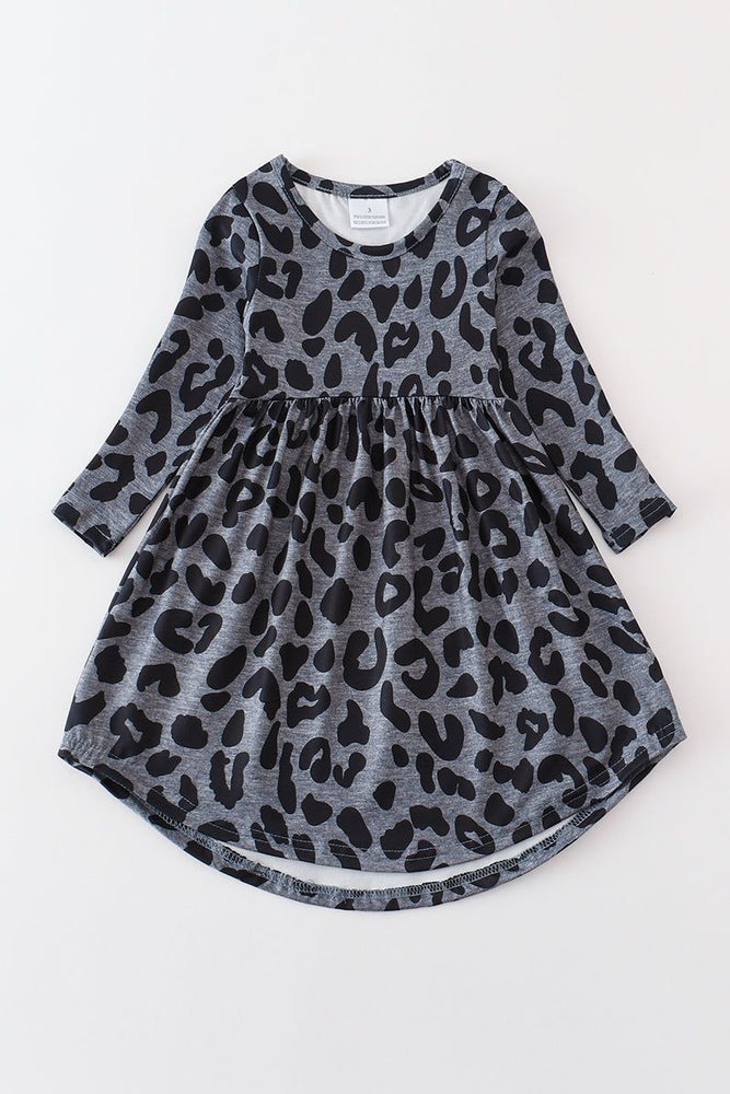 
                  
                    Grey leopard print girl dress mommy & me
                  
                