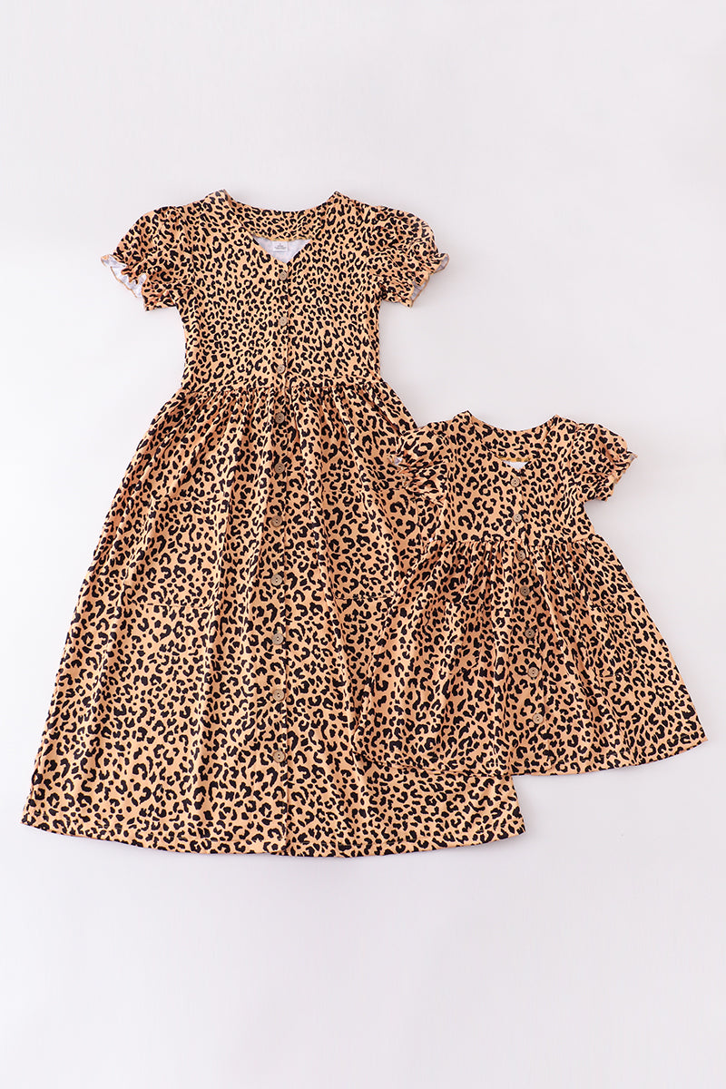 Yellow leopard print dress mommy & me