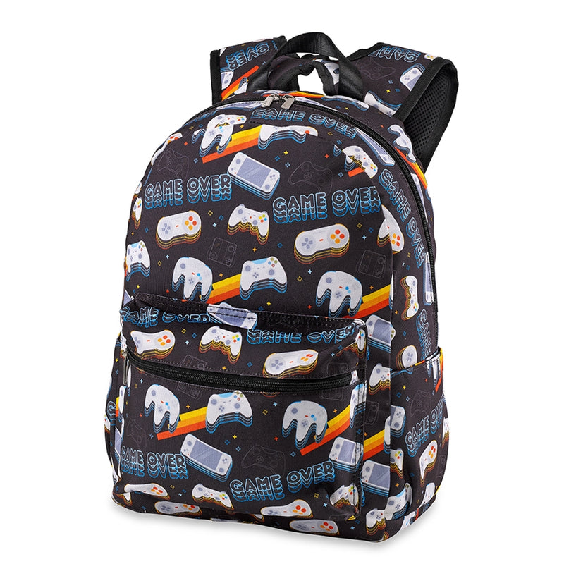 Retro Gamer Canvas 2-Zipper Backpack