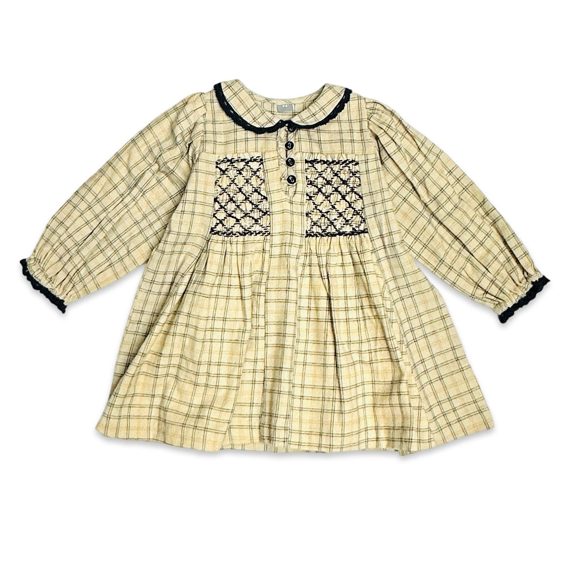 Hand Smocked Gingham Baby Dress (Organic Cotton)