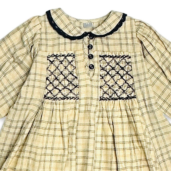 Hand Smocked Gingham Baby Dress (Organic Cotton)