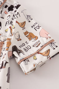 Beige farm boy pajamas set