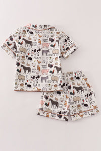 Beige farm boy pajamas set