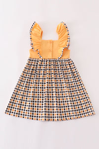 Orange halloween character ghost applique dress