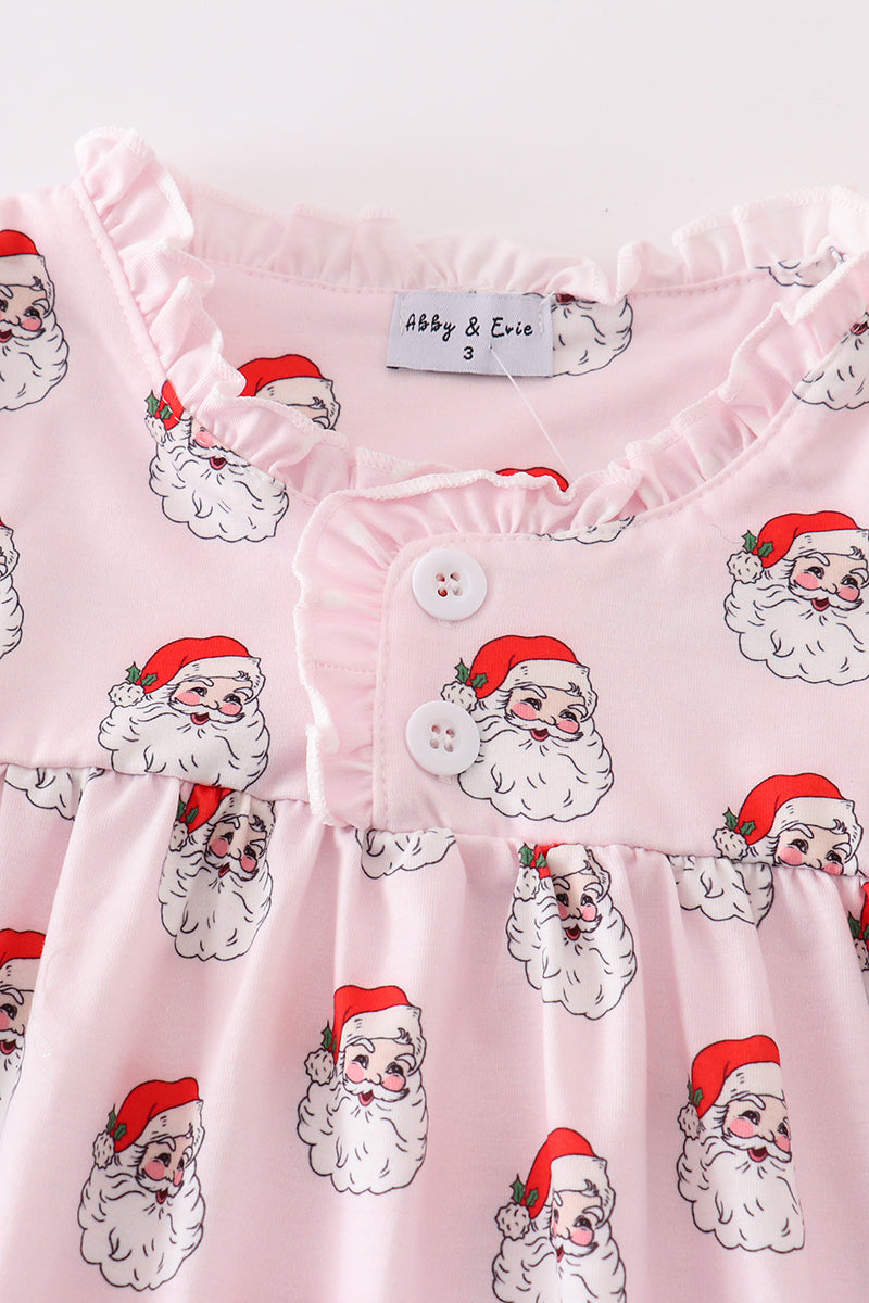 Pink christmas santa claus girl pajama gown