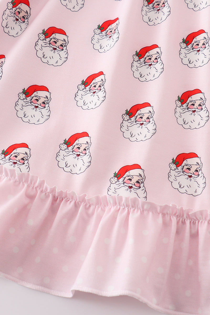 Pink christmas santa claus girl pajama gown