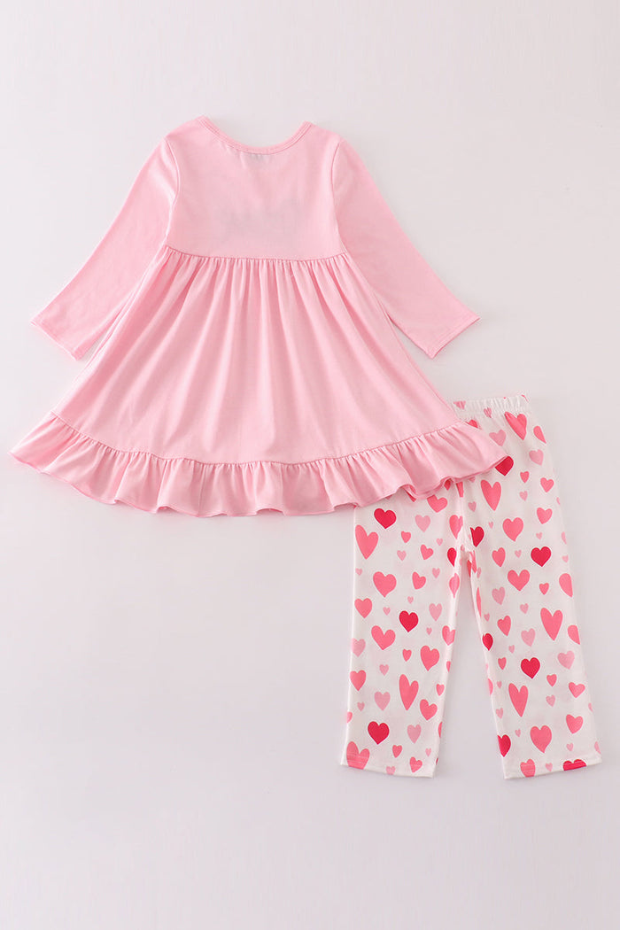 Valentine love french knot girl set