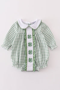 Green clover embroidery girl bubble