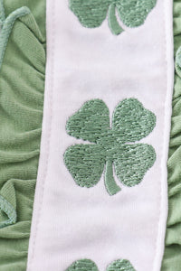 Green clover embroidery girl bubble