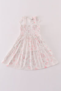 Pink blush meadow smocked mom&me dress