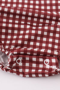 Mississippi MSU embroidery smocked gingham bubble