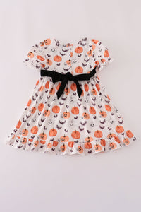 Black pumpkin print pants set