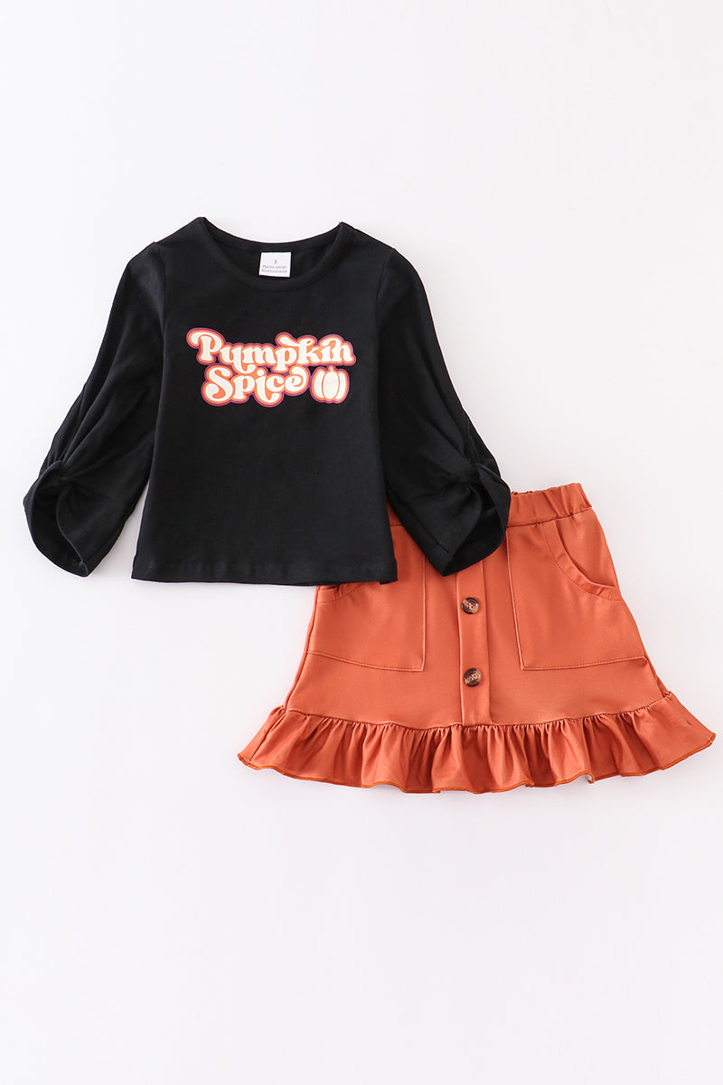 Black pumpkin skirt set