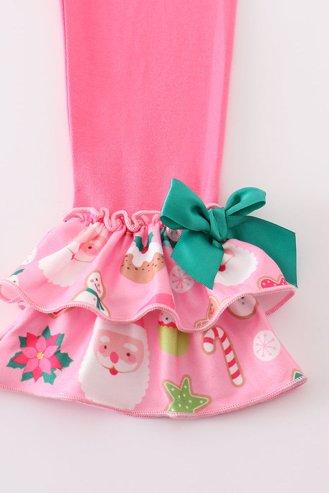 
                  
                    Pink floral print ruffle girl set
                  
                