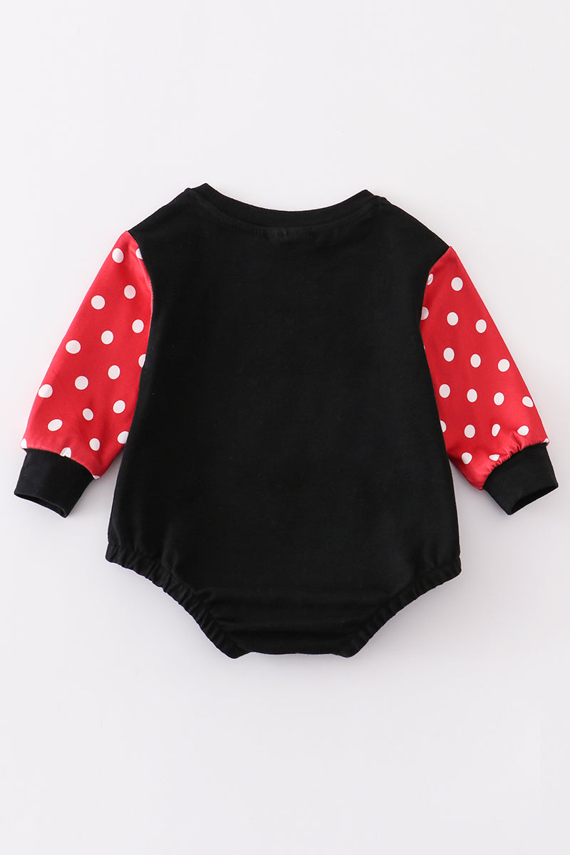 
                  
                    Black charactor french knot baby romper
                  
                