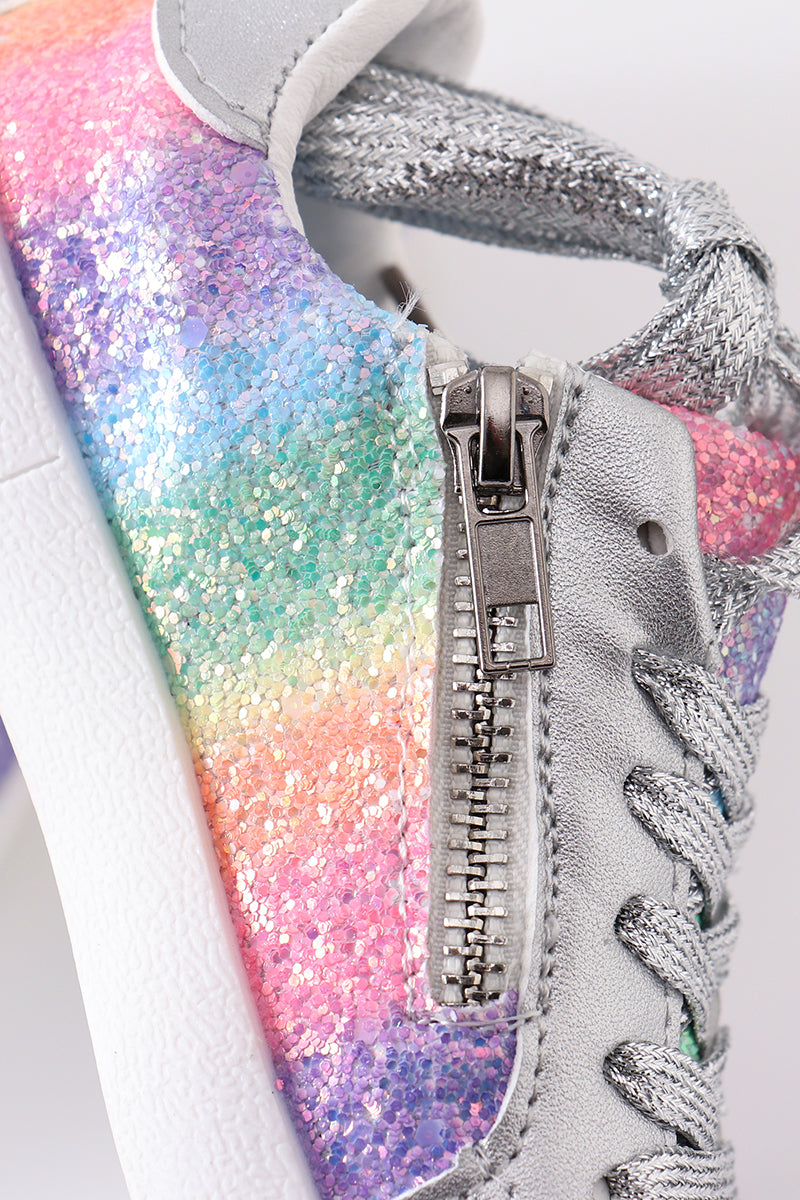 Rainbow star glitter sneaker (toddler to big kids)