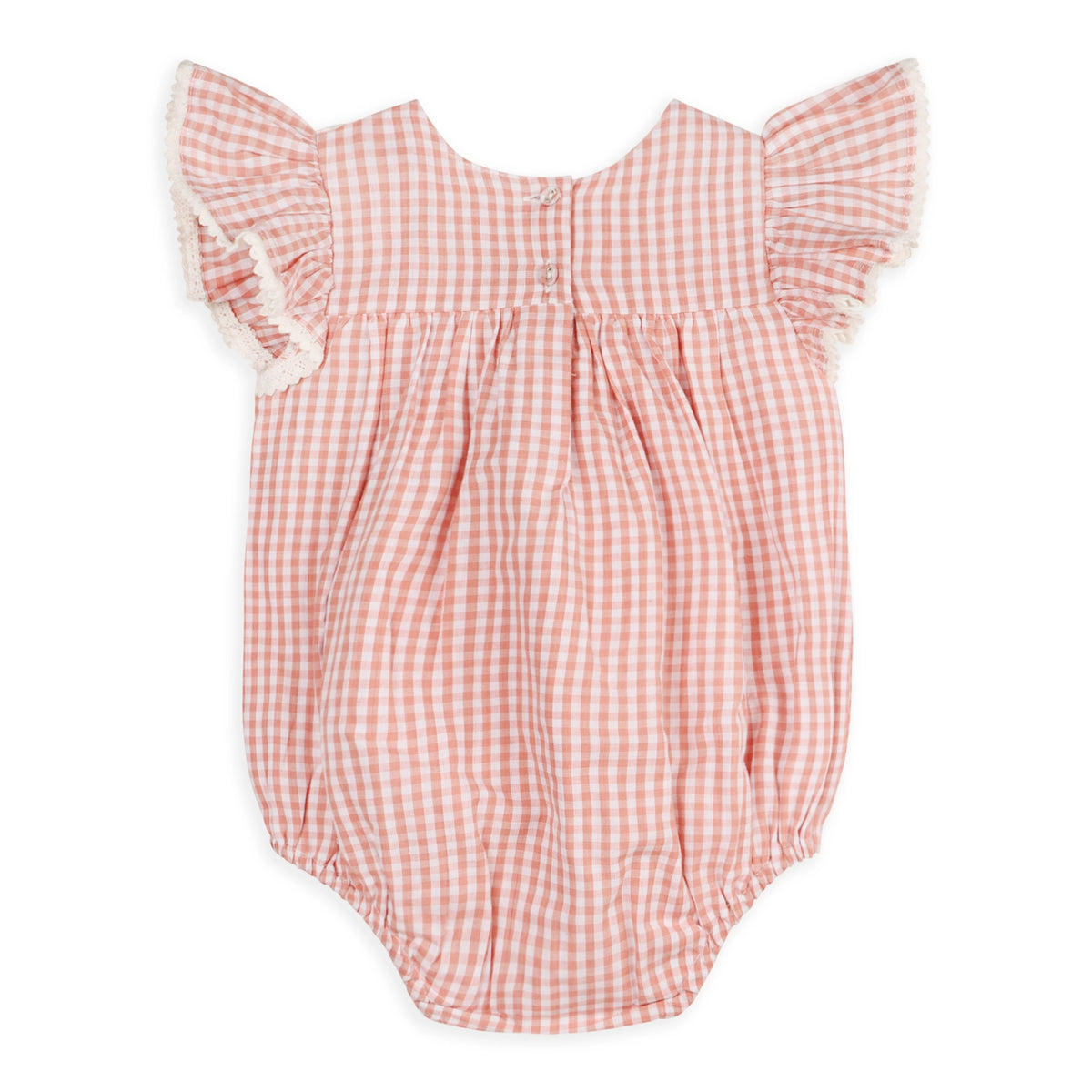 Sofia Gingham Bubble Baby Romper (Organic Cotton)