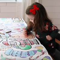 Christmas Coloring Tablecloth | Christmas Family Activity