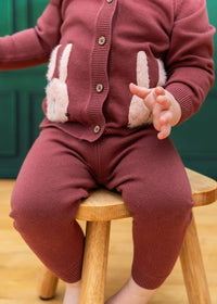 Bunny Applique Baby Cardigan Sweater (Organic Cotton)