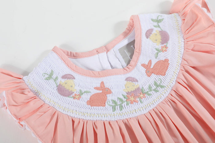 Light Pink Easter Smocked Bishop Dress