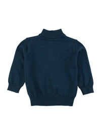 Boys Dark Navy Quarter-Zip Sweater