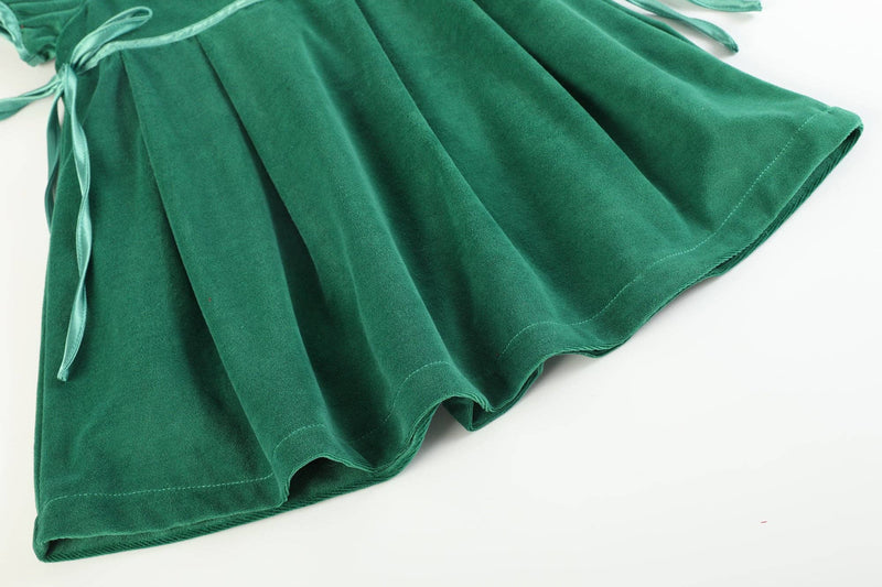 Green Velvet and Satin Bow Christmas Dress