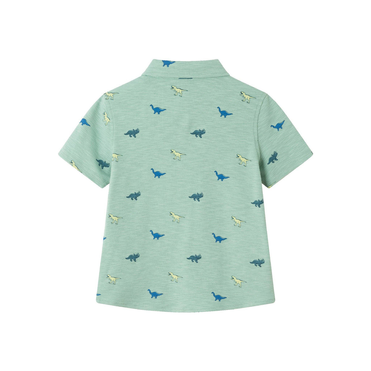 Kids (2-7) Knit Buttondown & Hybrid Short Set | Dinosaur Print