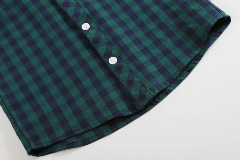 Blue and Green Tartan Boy Dress Shirt