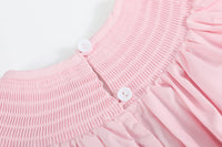 Pink and White Bows Smocked Bishop Dress