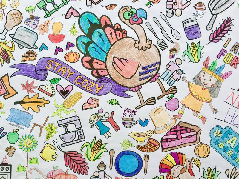 Thanksgiving Coloring Tablecloth