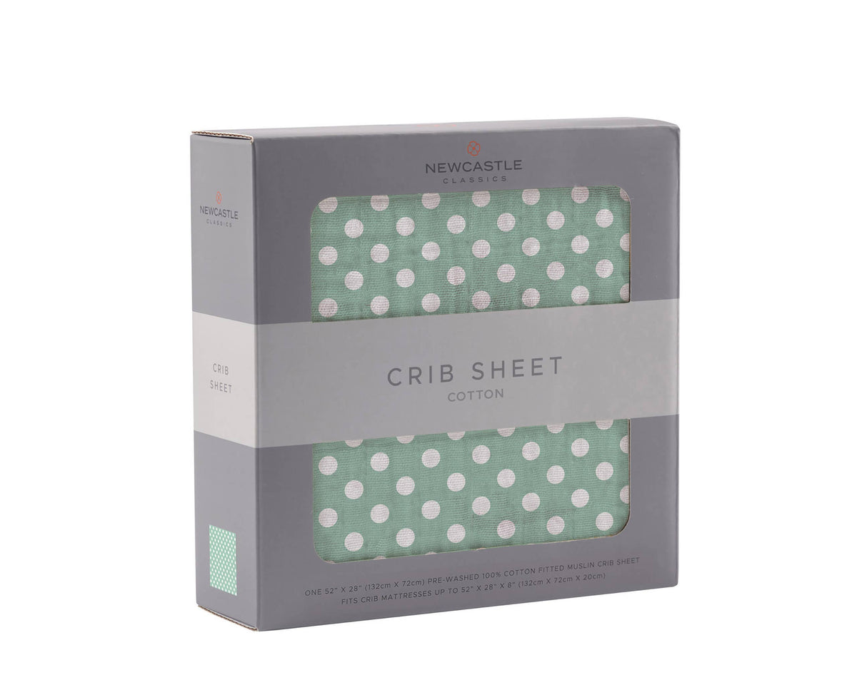 Jade Polka Dot Crib Sheet