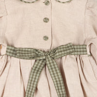 Floral Peter Pan Baby Dress & Fancy Bloomer (Linen Blend)