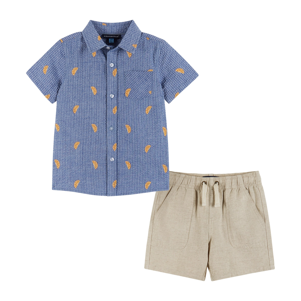 Boys Toddler Seersucker Button down & Shorts Set