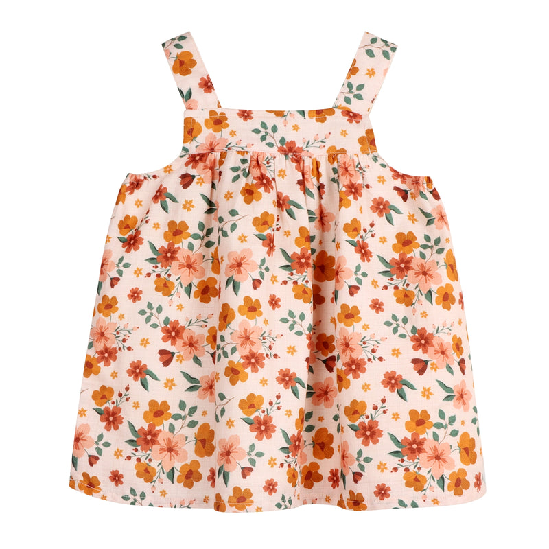 Summer Floral Baby Dress + Bloomer (Organic Muslin)