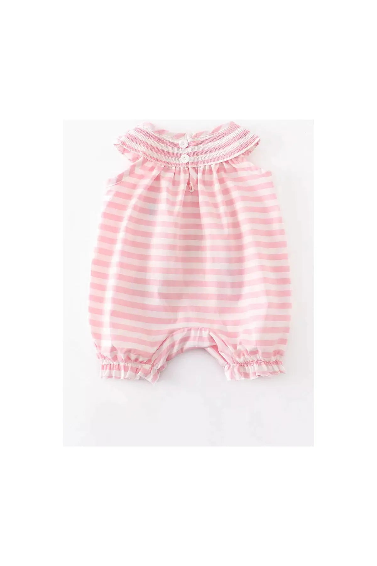 Pink Stripe bunny Ruffle Baby Romper